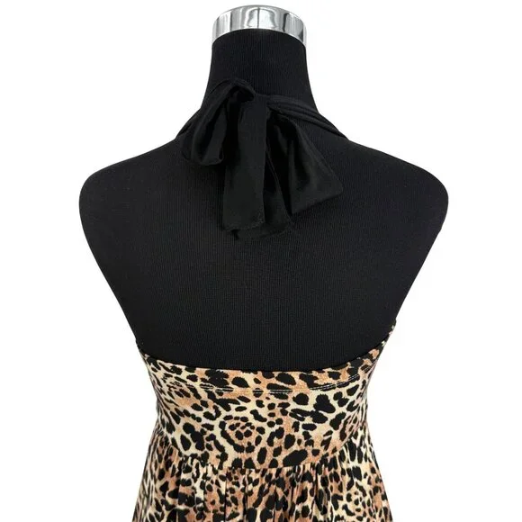 Vintage NWT Candies Y2K Leopard Halter Mini Dress S Bimbocore McBling Fairycore - Picture 11 of 16